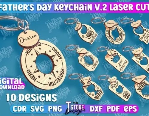 Lote De Llaveros Para El Dia Del Padre Creativo Digital